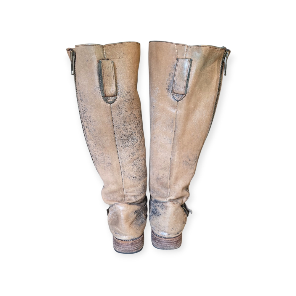 Bed Stu Tan Heeled Boots with Buckle Detail - Picture 6 of 8